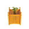 Wood Outdoor Square Wooden Flower and Herb Pot for Garden, Porch and Patio - Outside Plant and Vegetable Container ,Planter,Teak