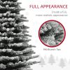 HOMCOM 6.5 ft Pre-Lit Mountain Pine Artificial Christmas Tree, Snow Flocked Christmas Tree