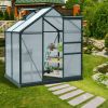 Outsunny 6' x 4' Greenhouse for Outdoors, Polycarbonate Greenhouse with Rain Gutter and Roof Vent
