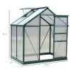Outsunny 6' x 4' Greenhouse for Outdoors, Polycarbonate Greenhouse with Rain Gutter and Roof Vent