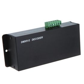 DC 12V-24V 3 Channel DMX Decoder LED Controller for RGB LED Strip Light (Color: black)