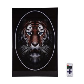Lion Wall Art with LED Light (Style: TIGER-O)